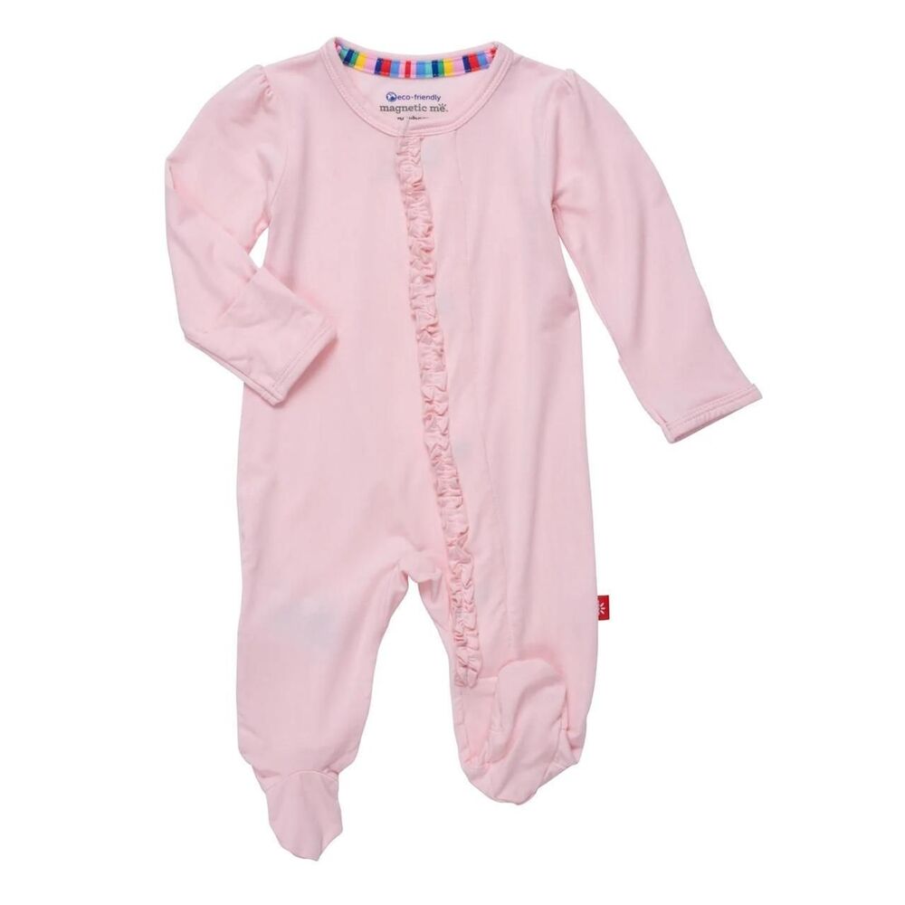 Magnetic Me Pink Dogwood Magnetic Ruffle Footie
